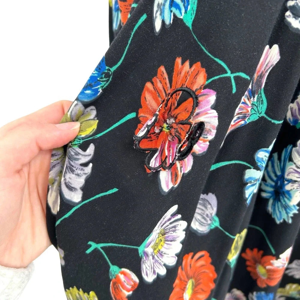 Anthropologie Moulinette Soeurs Astere Everywhere‎ Dress Floral Black Size 2 - Picture 9 of 15